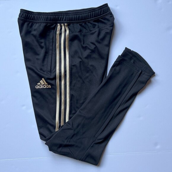 ADIDAS Tiro 17 Track Soccer Pants Youth XL Black/Metallic Gold
